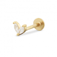 Piercing d’oreilles en acier Inox feuille Doré