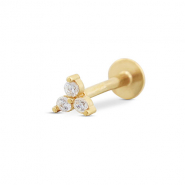 Piercing d’oreilles en acier Inox triangle Doré