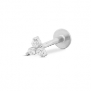 Piercing d’oreilles en acier Inox triangle Argenté