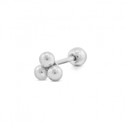 Piercing d’oreilles en acier Inox avec boules Argenté