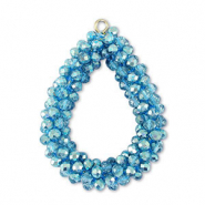 Boucles pendentifs facettées goutte Vert Erin