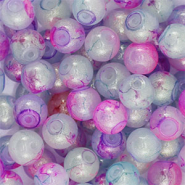 Perles en verre avec pailletes 6 mm Violet multicolore-doré