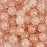 Perles en verre avec pailletes 6 mm Rose poudré-doré