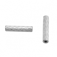 Perles en acier Inox tubes 10mm Argenté