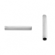 Perles en acier Inox tubes 9mm Argenté