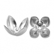 Apprêts en acier Inox coupelle pour perles fleur Argenté