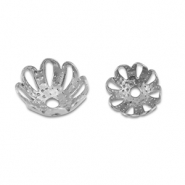 Apprêts en acier Inox coupelle pour perles fleur Argenté