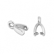 Apprêts en acier Inox bélière pour breloque Argenté