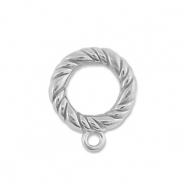 Apprêts en acier Inox bagues avec anneau Argenté