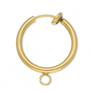 Apprêts en acier Inox clip boucles d'oreilles créoles avec anneau 18mm Doré