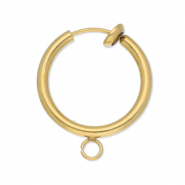 Apprêts en acier Inox clip boucles d'oreilles créoles avec anneau 16mm Doré