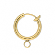 Apprêts en acier Inox clip boucles d'oreilles créoles avec anneau 14mm Doré