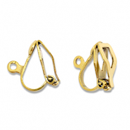 Apprêts en acier Inox boucles d'oreilles clip avec anneau Doré