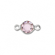 Apprêts en acier Inox connecteur rond Argenté-rose clair