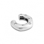 Boucles d'oreilles en acier inox ear cuff avec zirconium Argenté-cristal