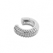 Boucles d'oreilles en acier inox ear cuff avec zirconium Argenté-cristal