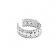Boucles d'oreilles en acier inox ear cuff cœur Argenté