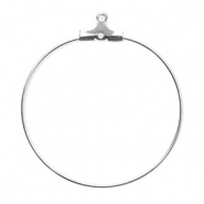 Apprêts en acier Inox supports boucles d'oreilles créoles Argenté