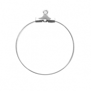Apprêts en acier Inox supports boucles d'oreilles créoles Argenté