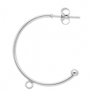 Apprêts en acier Inox boucles d'oreilles créoles avec anneau Argenté