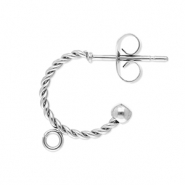 Apprêts en acier Inox boucles d'oreilles créoles torsadé avec anneau Argenté