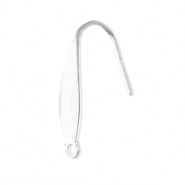 Apprêts en acier inox boucles d'oreilles crochet avec anneau Argenté
