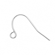 Apprêts en acier inox boucles d'oreilles crochet avec anneau Argenté