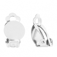 Apprêts en acier Inox boucles d'oreilles clip Argenté