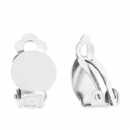 Apprêts en acier Inox boucles d'oreilles clip Argenté