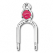 Breloques en métal DQ connecteur Argenté antique (sans nickel)-magenta