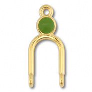 Breloques en m&eacute;tal DQ connecteur Dor&eacute; (sans nickel)-vert olive