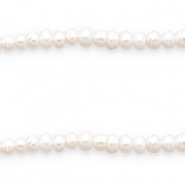 BQ Perles d’eau douce plates et rondes Blanc naturel