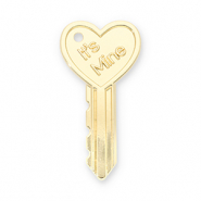Pendentifs accroche-regard clé coeur "It's mine" Doré