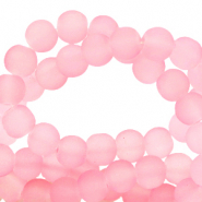 Perles en verre 6 mm mat Rose azalée