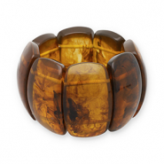 Bracelets en résine Transparent marron ambre