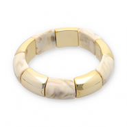 Bracelets en résine Doré-blanc cassé-beige