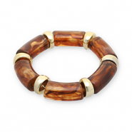 Bracelets en résine Doré-transparent marron ambre