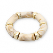 Bracelets en résine Doré-blanc cassé-beige