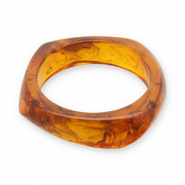 Bracelets jonc en résine Transparent marron ambre