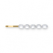 Accessoires pour cheveux epingle à cheveux avec strass Doré-transparent