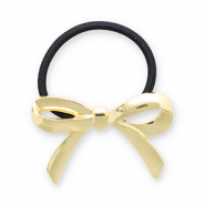 Accessoires pour cheveux élastique à cheveux avec métal nœud Doré-noir