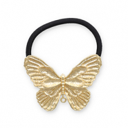 Accessoires pour cheveux élastique à cheveux avec métal papillon Doré-noir