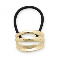Accessoires pour cheveux élastique à cheveux avec métal Doré-noir