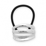 Accessoires pour cheveux élastique à cheveux avec métal Argenté-noir