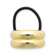 Accessoires pour cheveux élastique à cheveux avec métal Doré-noir
