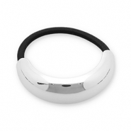 Accessoires pour cheveux élastique à cheveux avec métal Argenté-noir