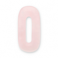 Pierres naturelles pendentifs Quartz Rose ovale Rose clair-blanco