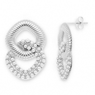 Boucles d'oreilles / puces en acier Inox Argenté-blanc