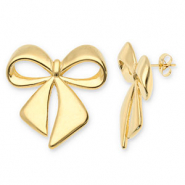 Boucles d'oreilles / puces en acier Inox nœud Doré