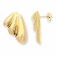 Boucles d'oreilles / puces en acier Inox Doré